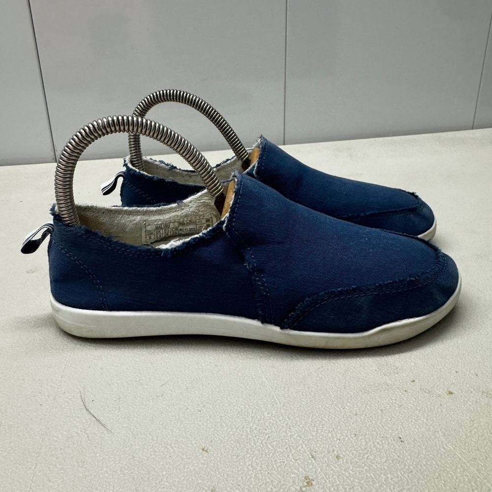 Vionic Beach Malibu Navy Blue Canvas Slip On Sneakers Womens Size 6